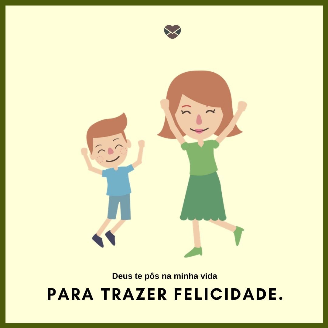 Mensagens Com Amor/Canva 'Deus te pôs na minha vida para trazer felicidade.' - Homenagem à criança no Dia das Crianças