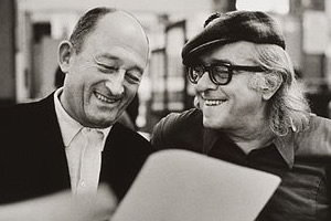 Vinicius de Moraes com o poeta francês Pierre Seghers.