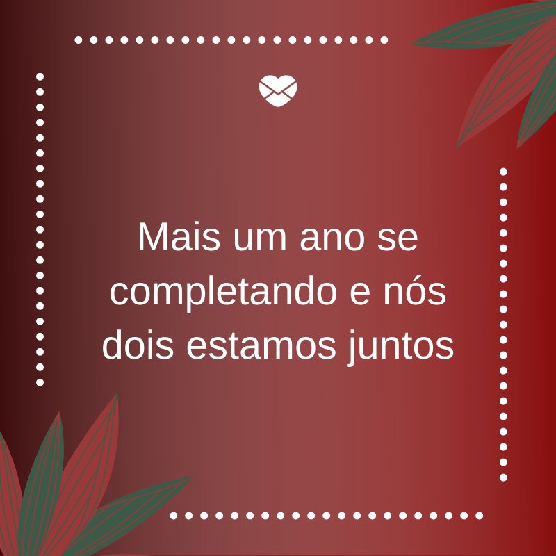 'Mais um ano se completando e nós dois estamos juntos' -Mensagens de Natal com amor