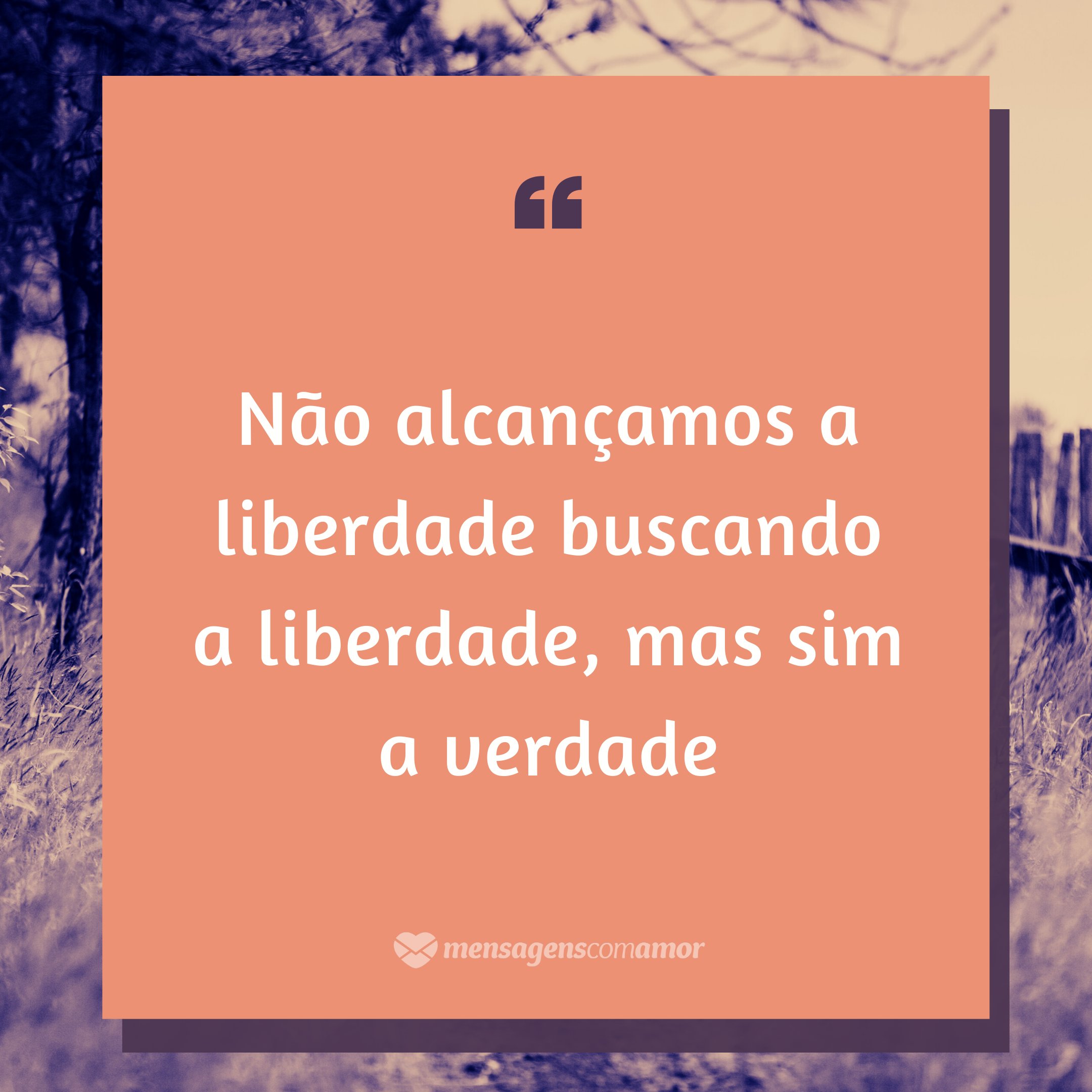 Mensagens Com Amor/Canva 'Não alcançamos a liberdade buscando a liberdade, mas sim a verdade' - Frases de Liberdade