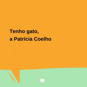 Mensagens Com Amor/Canva 'Tenho gato, a Patrícia Coelho.' - Trocadilhos
