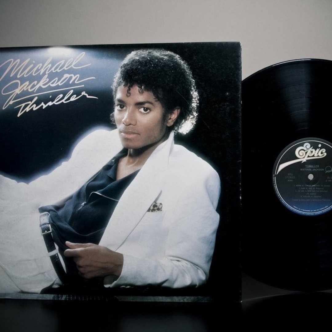 Disco de vinil do álbum Thriller, do cantor e compositor Michael Jackson