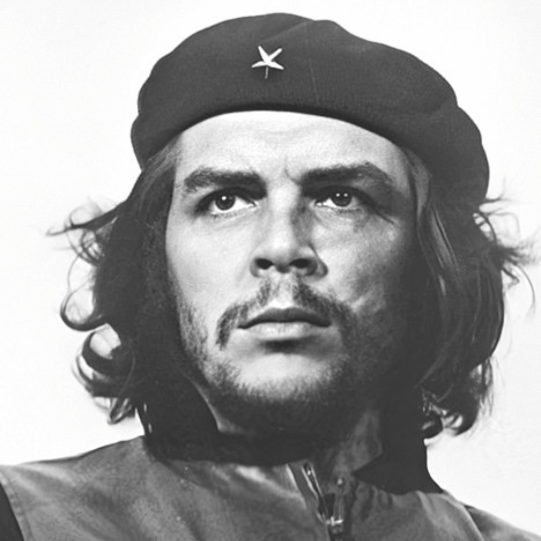 Che Guevara em fotografia preto e branca