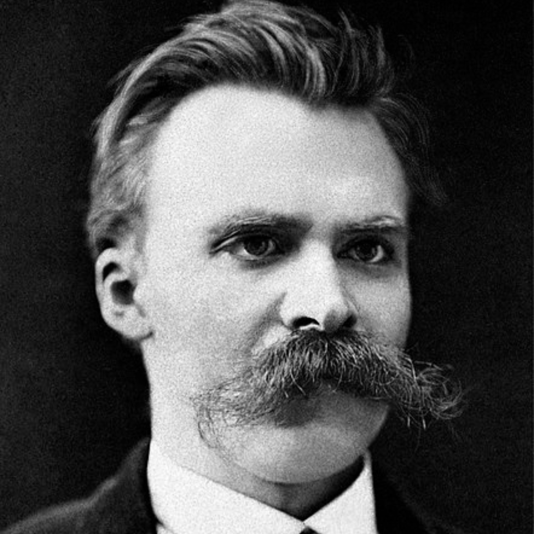 Friedrich Nietzsche em retrato preto e branco