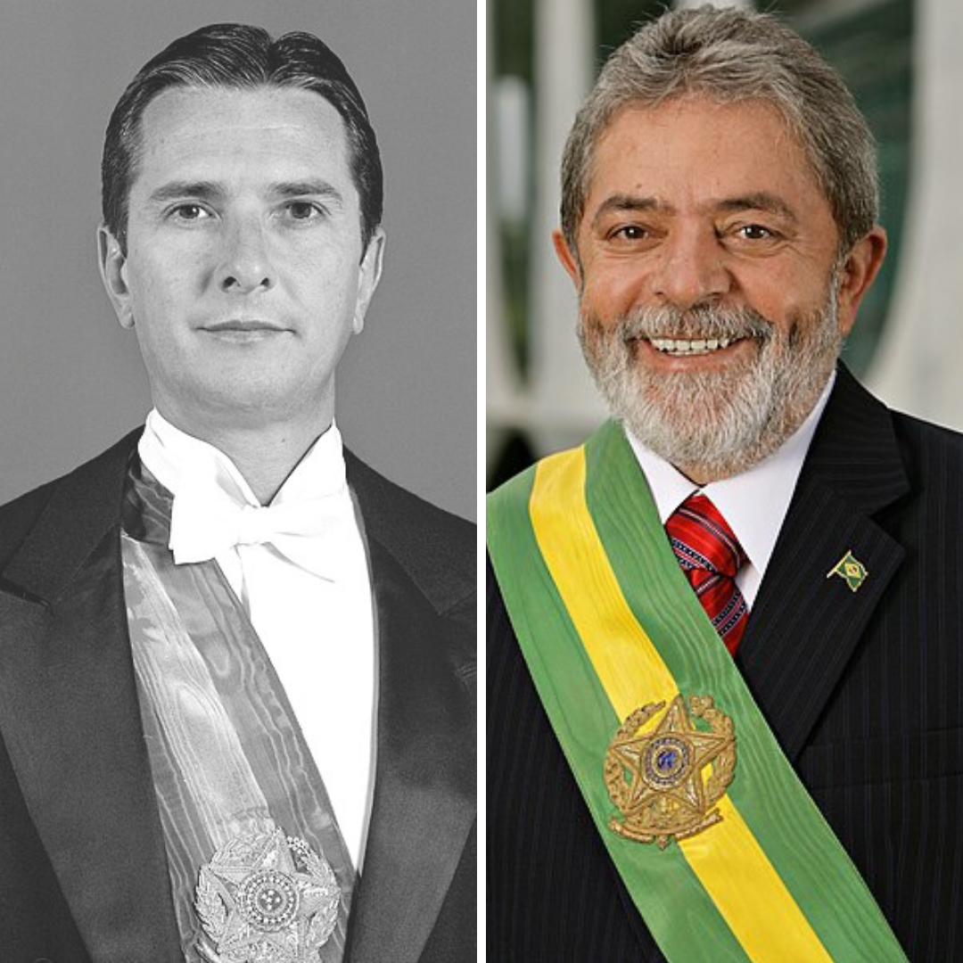 Retrato presidencial de Collor e Lula.