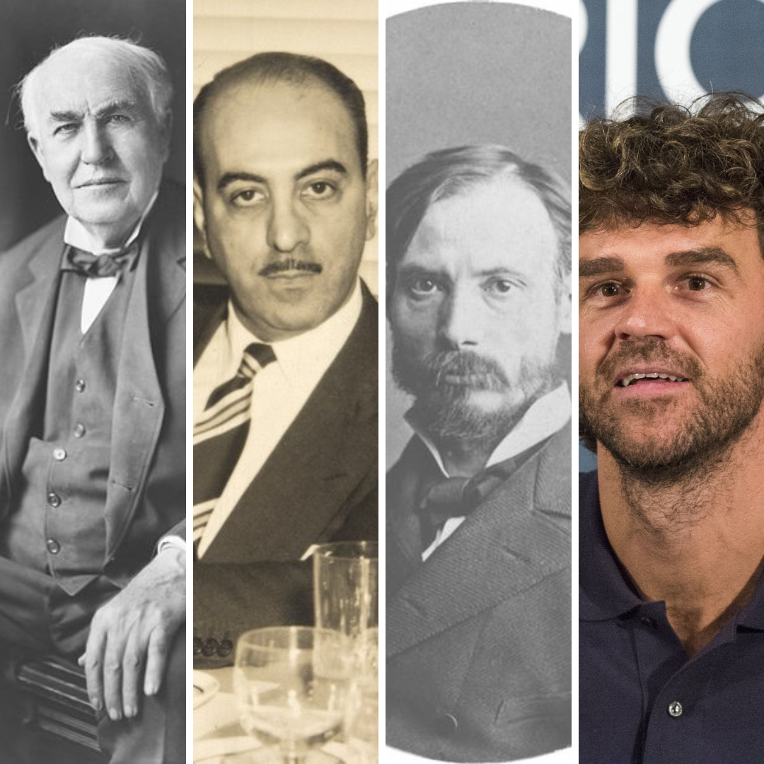 Thomas Edison, Roberto Marinho, Auguste Renoir e Guga (Gustavo Kuerten)