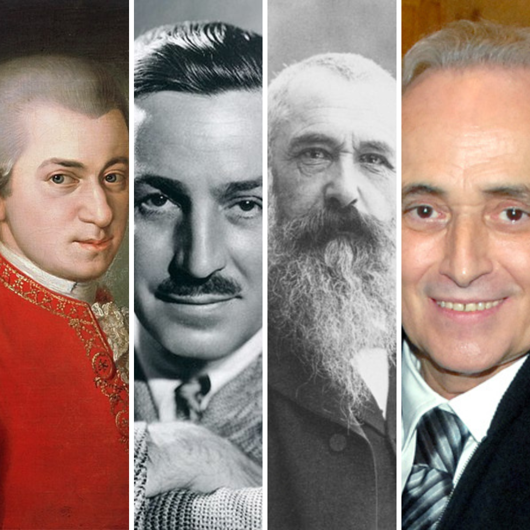 Mozart, Disney, Monet e José Carreras