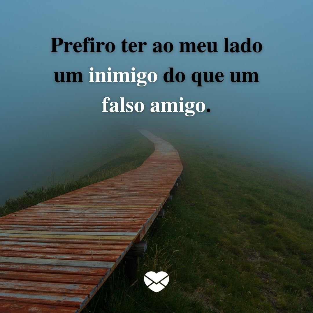 'Prefiro ter ao meu lado um inimigo do que um falso amigo.' - Frases sobre falsas amizades