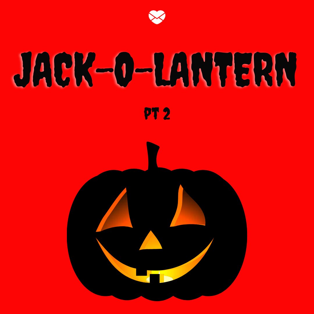 Imagem ilustrativa com uma abóbora e o nome do conto 'Jack-O-Lantern'