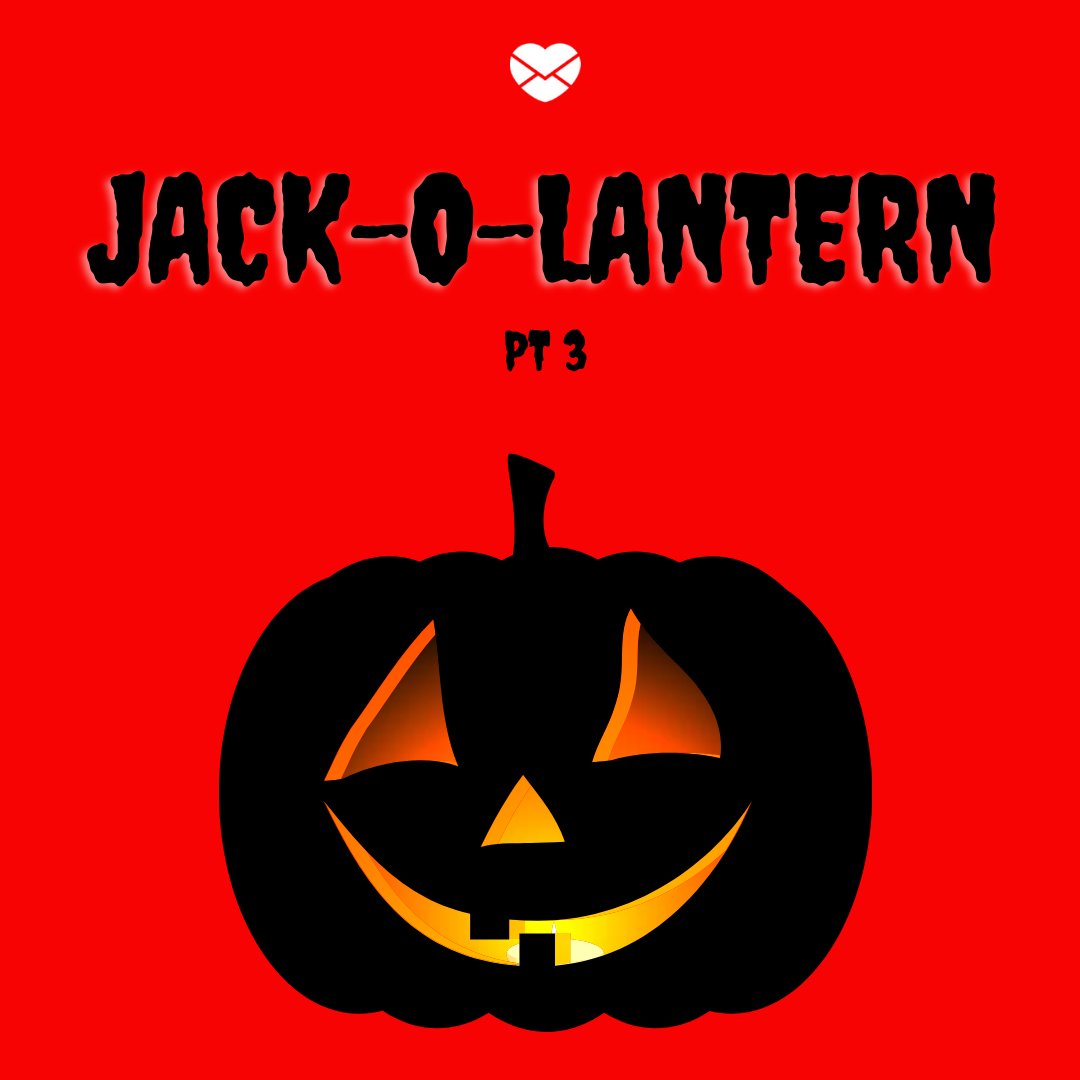 Imagem ilustrativa com uma abóbora e o nome do conto 'Jack-O-Lantern'