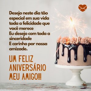 Aniversário de Amigo. Amizades merecem um parabéns especial.