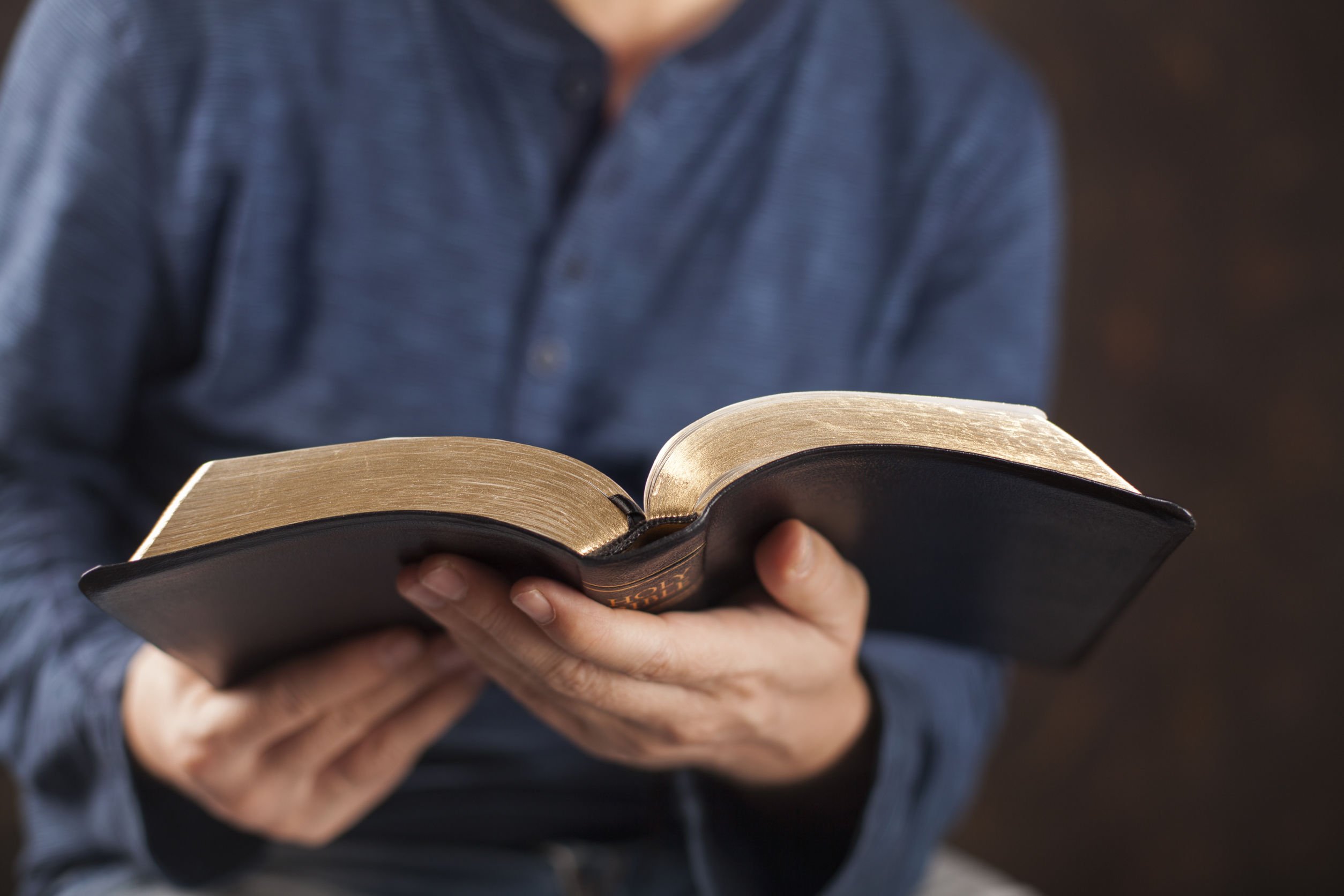 Pessoa lendo uma bíblia