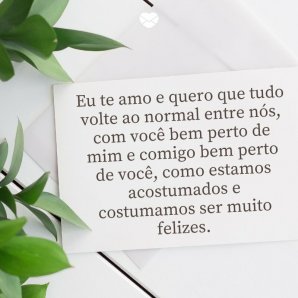 Cartas de Reconciliação. Belos Pedidos de Desculpas.