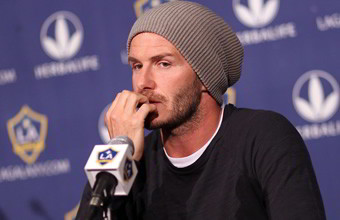David Beckham dando uma entrevista.