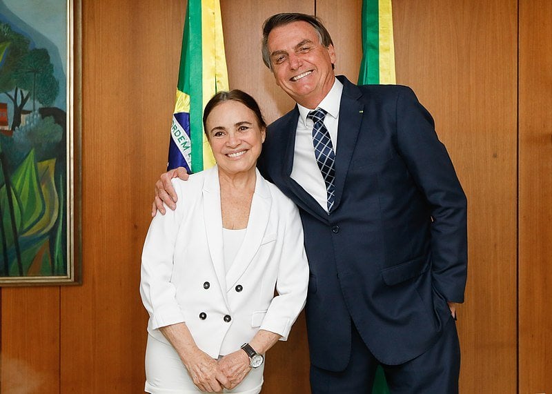 Regina Duarte e Jair Messias Bolsonaro