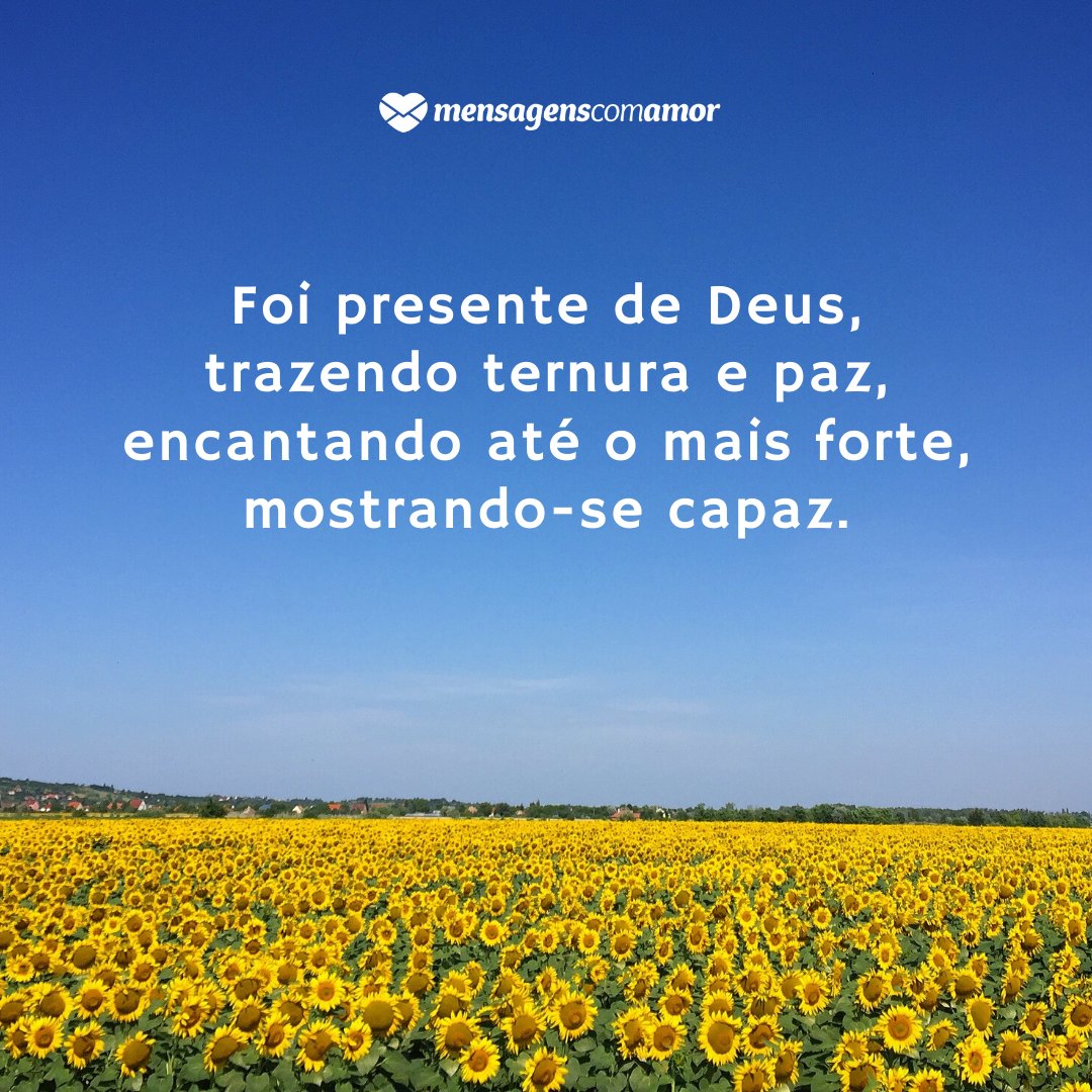 'Foi presente de Deus, trazendo ternura e paz, encantando até o mais forte, mostrando-se capaz.' - Você é um Presente de Deus