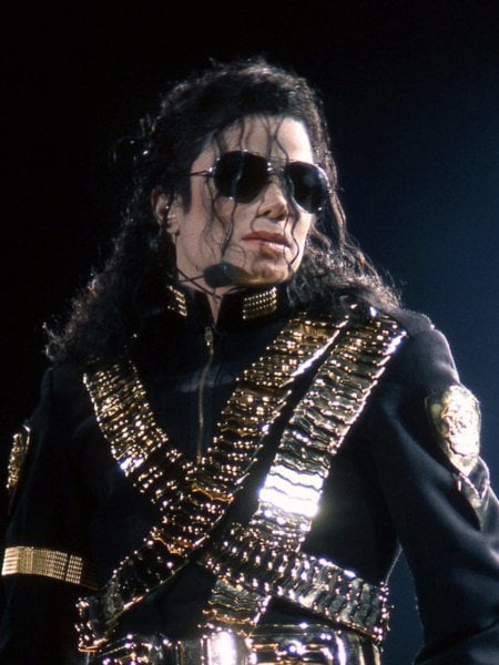 Michael Jackson em concerto na Dangerous World Tour, 1993.