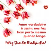 'Amor verdadeiro é assim, nos faz ficar perto mesmo quando longe. Feliz Dia da Madrinha!' - Dia da Madrinha