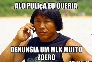 Reprodução internet 'Alo puliça eu queria denunsia um mlk muito zoero' - Imagens engraçadas WhatsApp