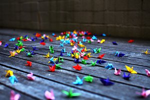 Origamis coloridos
