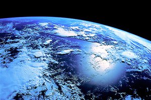 Imagem da Terra vista do espaço.
