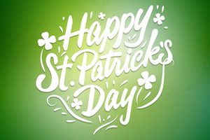 Imagem com os dizeres 'Happy St. Patricks Day' (feliz Dia de São Patrício, em inglês)