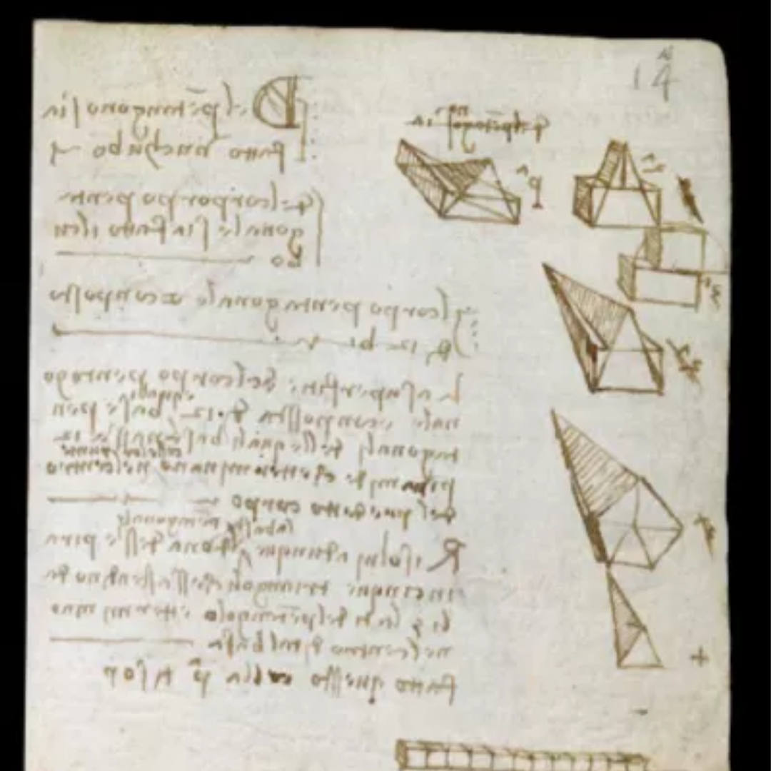 Página de diário de Leonardo Da Vinci.