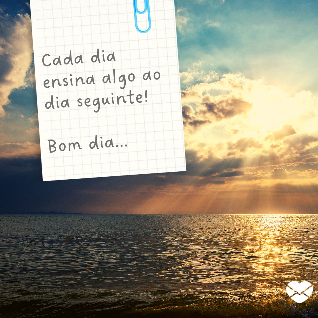 ''Cada dia ensina algo ao dia seguinte! Bom dia...'' -Bom dia flor do dia