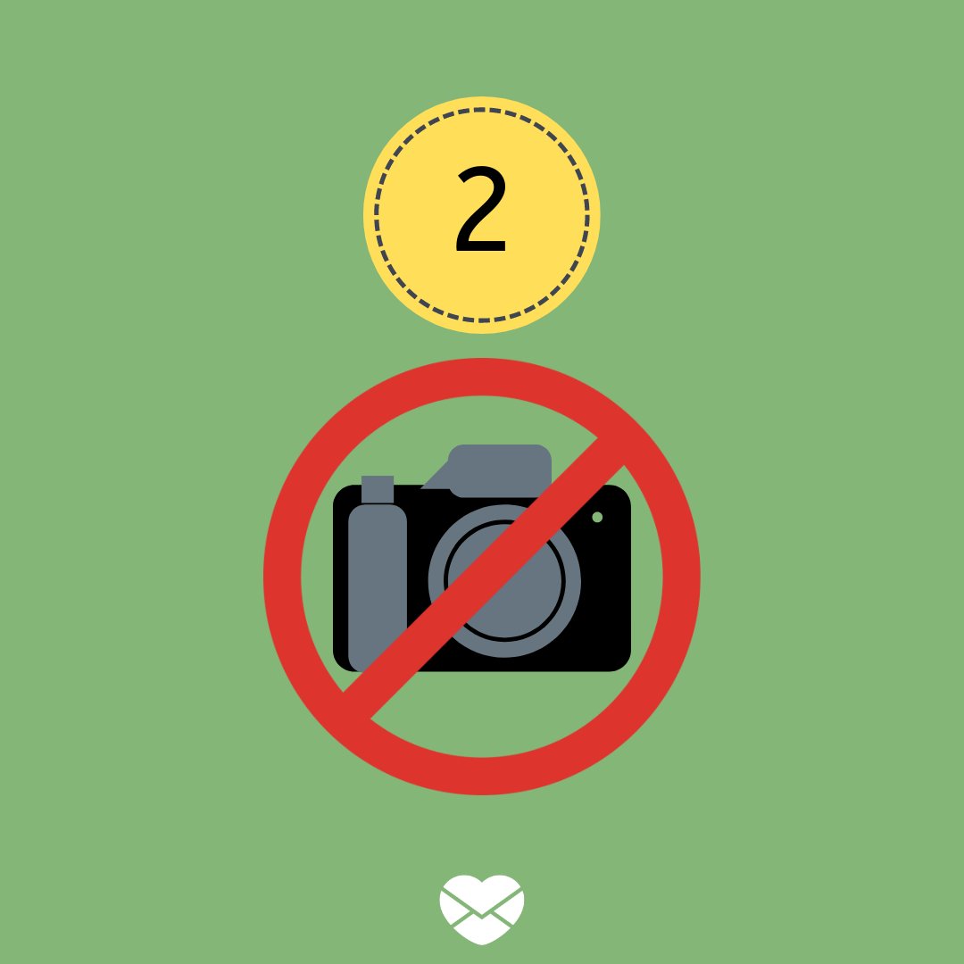 Ilustração com número 2 e símbolo de proibido câmera fotográfica