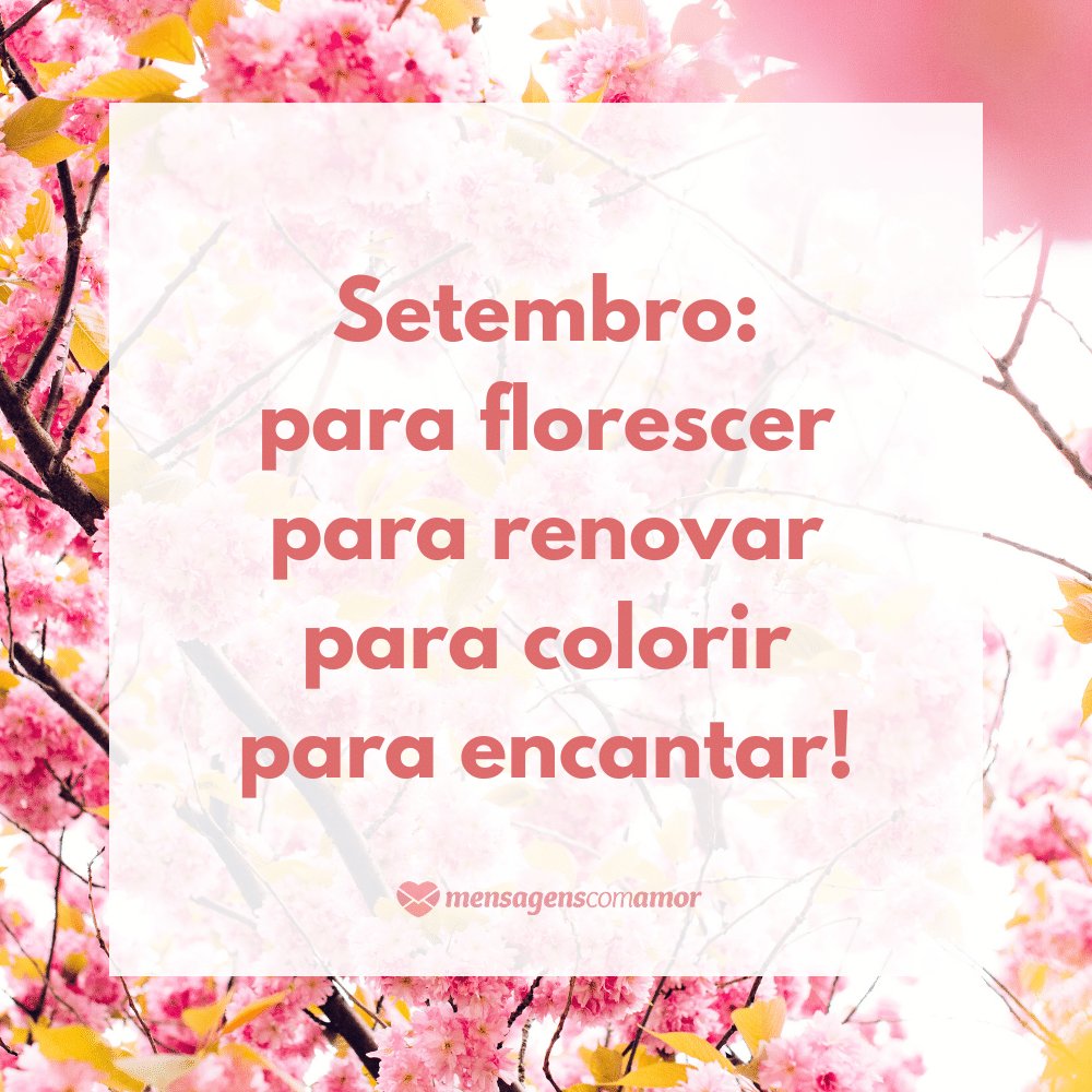 'Setembro:  para florescer para renovar para colorir para encantar!' - Frases de Setembro