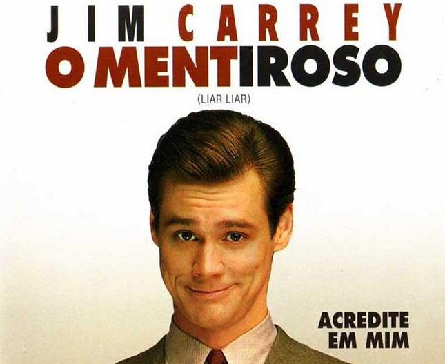 Poster de divulgação do filme 'O mentiroso', com o ator protagonista Jim Carrey.