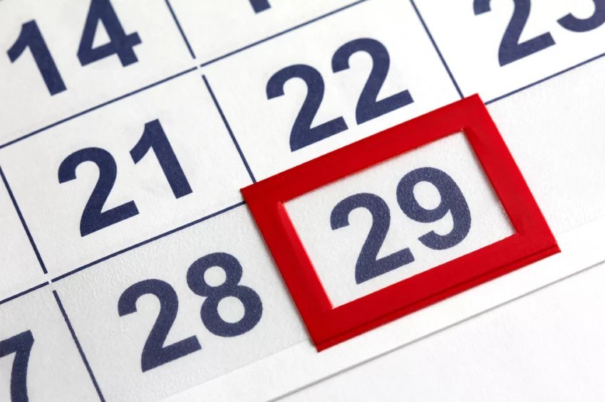 Getty Images Calendário marcado em 29 de fevereiro