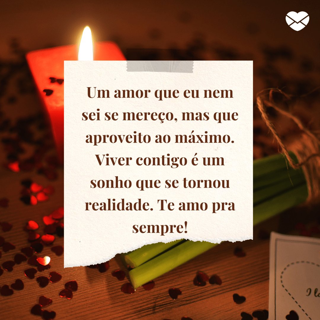 Mensagens com Amor / Canva / breakingpic / pexels 'Um amor que eu nem sei se mereço, mas que aproveito ao máximo. Viver contigo é um sonho que se tornou realidade. Te amo pra sempre!' - Par perfeito