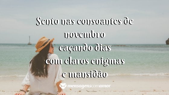 'Sento nas consoantes de novembro, caçando dias com claros enigmas e mansidão.' -  Um poema para cada mês