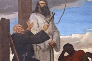 O Suplício de Tiradentes - Francisco Aurélio de Figueiredo Quadro 'O Suplício de Tiradentes' que mostra o mesmo sendo enforcado.