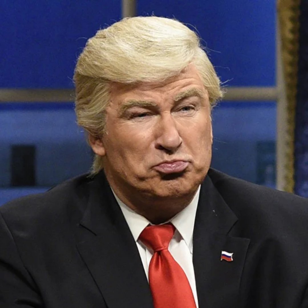 Imagem do ator e comediante Alec Baldwin, satirizando o ex-presidente Donald Trump no programa Saturday Night Live