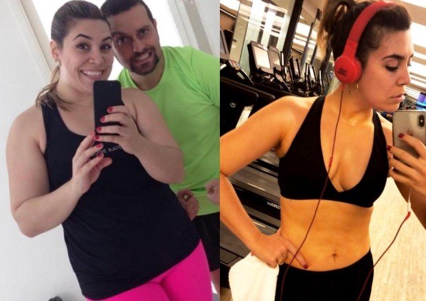 Foto da cantora Naiara Azevedo antes e depois de perder 30kg