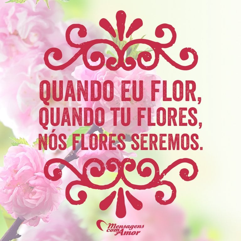 'Quando eu flor, quando tu flores, nós flores seremos' - 11 frases para quem vive um grande amor