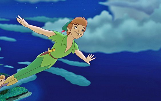 Animação do Peter Pan voando