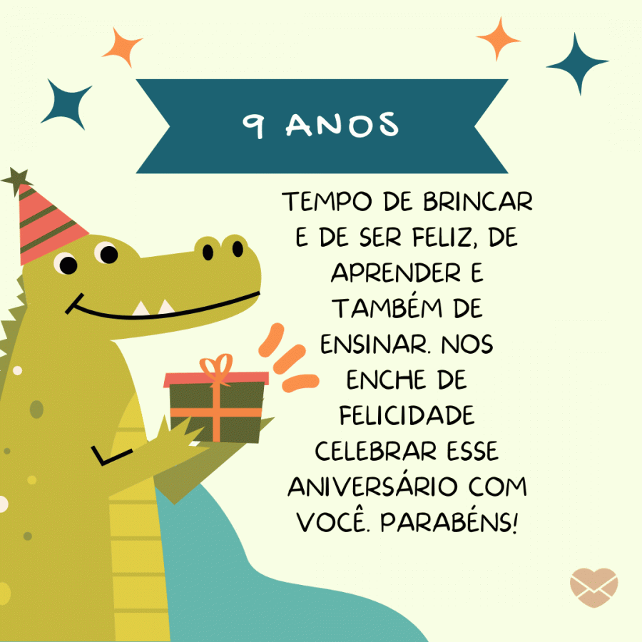 Deseje felicidades com mensagens de aniversário para 9 anos!