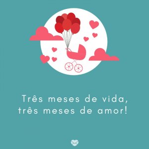 Mensagens Com Amor/Canva 'Três meses de vida, três meses de amor! ' -Mensagens para bebê de 3 meses