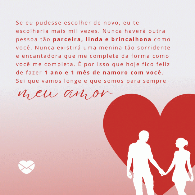 Mensagens para 1 ano e 1 mês de namoro: inspire-se nelas!