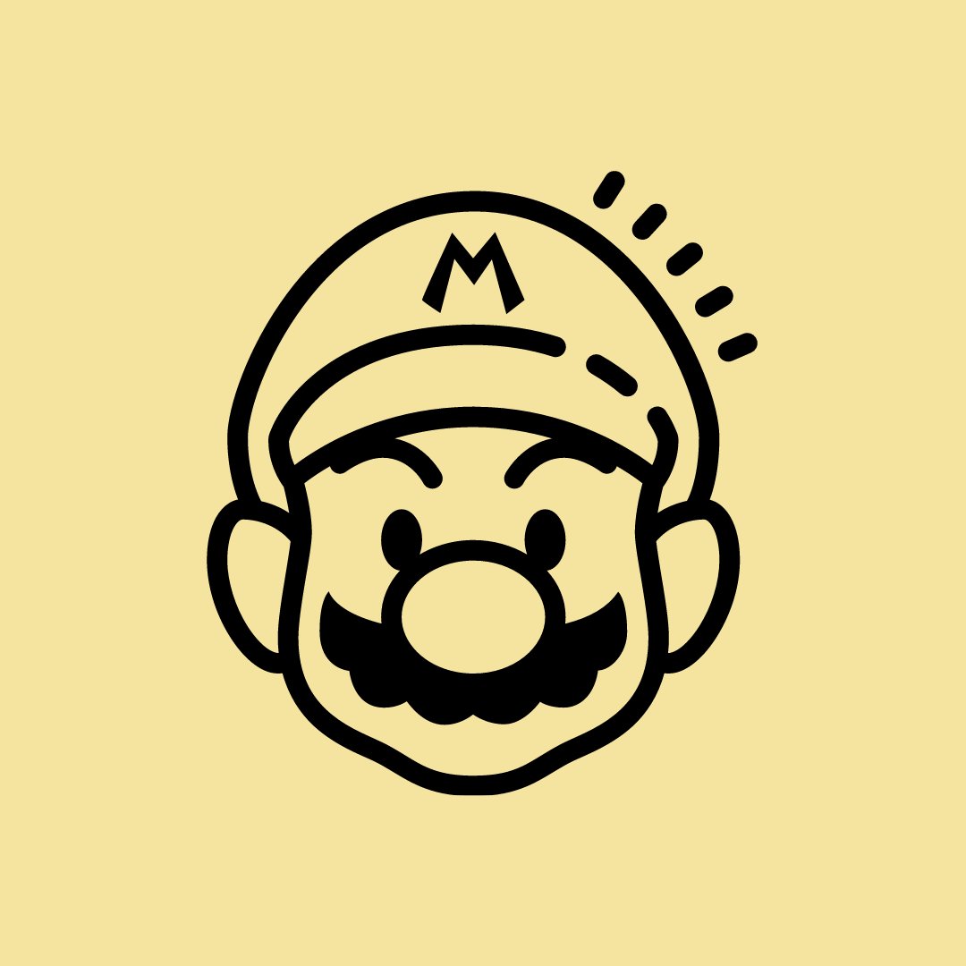 Foto do rosto do personagem Mario do jogo Super Mario