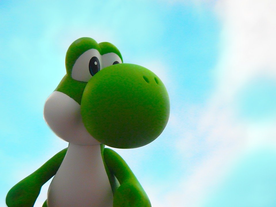 Foto do personagem Yoshi, do jogo Super Mario