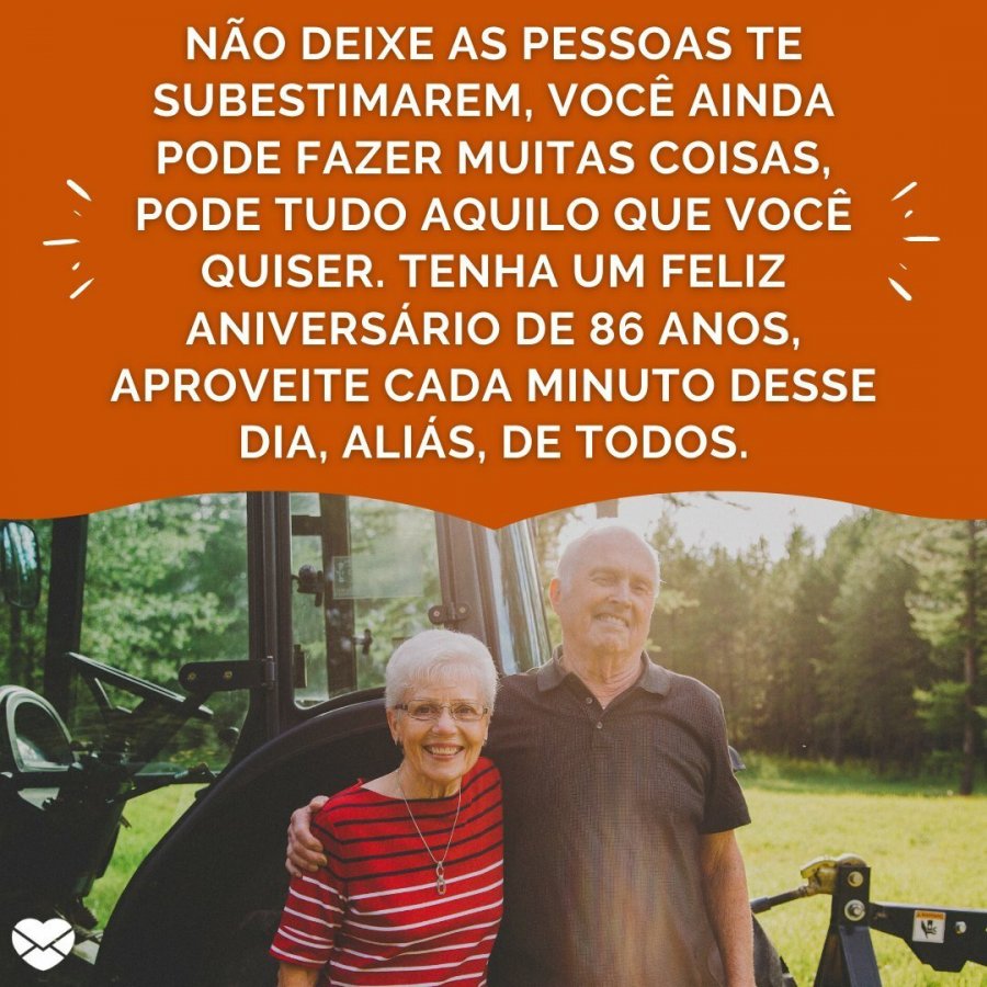 Mensagens de aniversário para 86 anos.