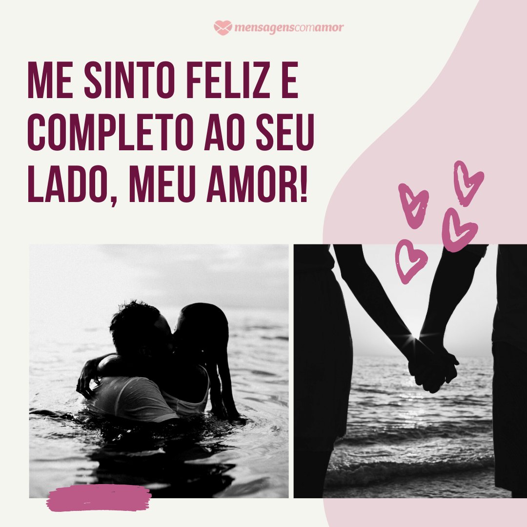 'Me sinto feliz e completo ao seu lado, meu amor! ' - Mensagens para 1 ano e 2 meses de namoro