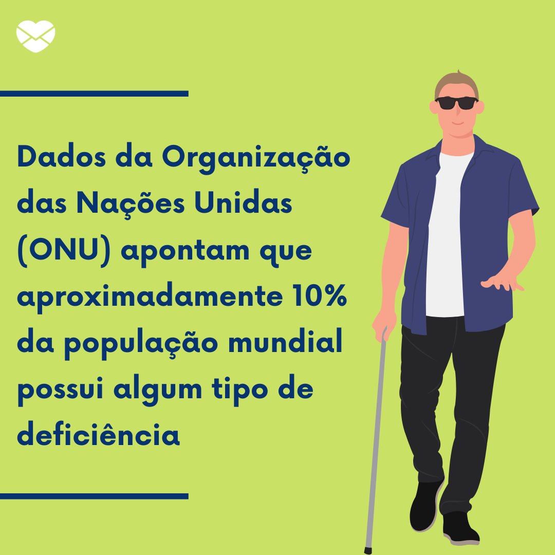 'Dados da Organização das Nações Unidas (ONU) apontam que aproximadamente 10% da população mundial possui algum tipo de deficiência' - Dia Internacional do Portador de Deficiência