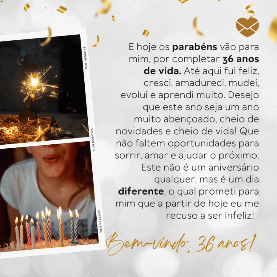 Meus 36 anos - Frases de aniversário