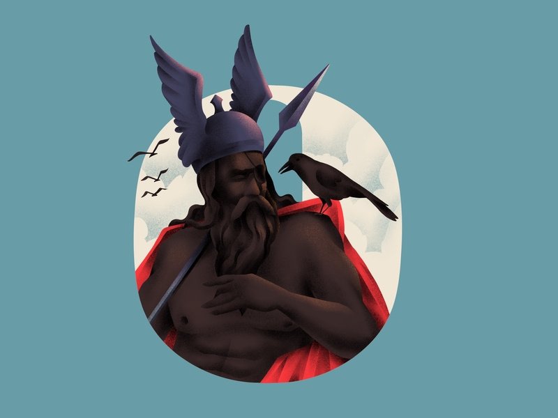 Ilustração do deus Odin