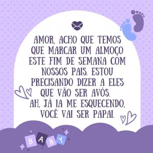 15 mensagens fofas pra contar para o marido que está grávida
